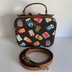 Michael Kors Jet Set Medium Logo Crossbody Bag Brown NWOT